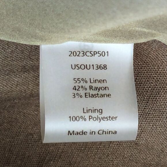 Universal Standard Women's Coastal Linen Blend Two Button Olive Green Blazer NWT - Picture 11 of 11